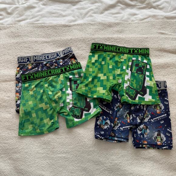 Minecraft Boys Boxer Briefs Bundle of 4 Underwear Set Gamer Creeper Print Size 6 - Picture 7 of 8